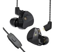 Yinyoo CCZ Melody In-Ear-Ear-Monitors Hybrid 1BA 1DD HiFi Auriculares con Cable, Deep Bass Lightweight In Ear Auriculares IEM para músico/Baterista/Bajista (Negro, con micrófono)