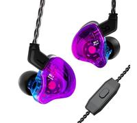 Yinyoo CCZ Melody In-Ear-Monitors Hybrid 1BA 1DD HiFi Aurphone, Deep Bass Lightweight In-Earphone IEM con Cable 4N OFC para músico/Baterista/Bajista (Azul púrpura, con micrófono)