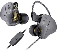 Yinyoo CCZ Sonata DC03, Auricolari In-Ear Hi-Fi controlador dinámico magnético de 10 mm, deportivos, IEM de alta fidelidad para juegos con cable de 2 pines para PC (gris con micrófono).