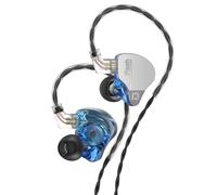YINYOO KBEAR Auriculares con cable para juegos, auriculares intraurales de 3,5 mm, auriculares híbridos IEM 1DD 1BA, con cable sin enredos, para ordenador portátil (sin micrófono, azul)