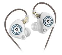 Yinyoo KBEAR BK1 Auriculares Gaming HiFi con Cable, IEM con Controlador Dinámico de 10mm y Cable Libre de Enredos, Ideales para FPS, Esports y Commuting(3.5mm Sin Mic Blanco-Azul)