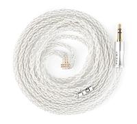 Yinyoo KBEAR Cable QDC para monitores intraurales, con cable HiFi de 5N OFC trenzado octal plateado, 120 cm, conector de 3,5 mm, compatible con KZ ZS10 Pro X, ZS12 Pro X y ZAX