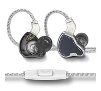 Yinyoo KBEAR KB2208 Auriculares con Cable sin enredos, KBEAR Auriculares con Aislamiento de Ruido, Enchufe Jack de 3,5 mm con botón de Control Todo en uno (Negro, con micrófono)