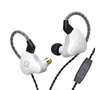 Yinyoo KBEAR KS1 Auriculares In-Ear Estéreo con Micrófono, Aislamiento de Ruido con Cable de 2 Pines y 3,5 mm 1DD Auriculares de Graves Profundos para Teléfono, Tableta, Android (con Mic, Blanco KS1)