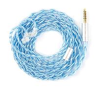 Yinyoo KBEAR Palm Thunder HiFi Cable de auriculares de 120 cm con conector de 4,4 mm, 2 pines QDC, cable coaxial de 4 núcleos trenzado OCC chapado en plata, adecuado para modelos IEM KZ ZSN PRO/EDXpro