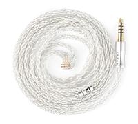 Yinyoo KBEAR QDC IEM Cable, 5N 8 hilos OFC plateado,120 cm HiFi con conector 4.4 mm,compatible KZ AS16 PRO, AS10 PRO para músicos y audiófilos