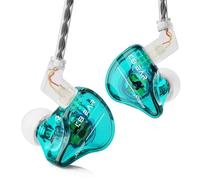 Yinyoo KBEAR Storm Auriculares intrauditivos con Cable para Cantantes Músicos en el Escenario Estudio Iglesia Bajo IEM Auriculares Monitor Hi Res Cable Desmontable OFC Plateado (Verde, sin micrófono)
