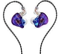 Yinyoo KBEAR Storm - Auriculares intraurales con Cable 1DD con Sonido nítido, Enchufe de 3.5 mm para músico (Azul-Morado, sin micrófono)