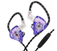 Yinyoo KBEAR Storm IEM - Auriculares con Monitor de oído, Aauriculares con Cable HiFi Bass con Controlador 1DD para músicos, Auriculares de Aislamiento (Morado, con micrófono)