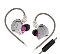 Yinyoo KZ ZSN Pro Auriculares intraurales 1DD 1BA HiFi in Ear Monitor Cancelando con Cable de Armadura Balanceado Auriculares híbridos de Controlador dinámico con micrófonos (micrófonos morados)