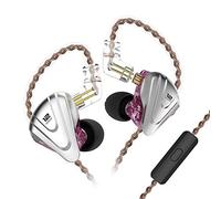 Yinyoo KZ ZSX In Ear Monitor Auriculares IEMs Auriculares Alta Fidelidad 5 equilibrados y 1 dinámico Audifonos KZ con 5BA 1DD Híbridos Drivers con Enchufe de 3.5mm(Púrpura, con micrófono)
