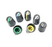 YINZHD 10 tapas de plástico for perillas interruptor banda codificador potenciómetro 14 x 19 mm, tapa ajuste del orificio eje la flor 6(Yellow 10pcs)