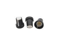 YINZHD Lote de 50 perillas de interruptor de potenciómetro WH148, de plástico, con orificio for eje de 6 mm, 15 x 17 mm, en rojo, blanco, azul, verde, amarillo y naranja.(White)