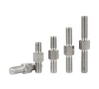 YINZHD M3 M4 M5 M6 M8 M10-M16 304 Acero inoxidable Rosca izquierda derecha de doble extremo Varilla positiva y negativa Barra Tornillo Perno(80mm,M6-1pcs)