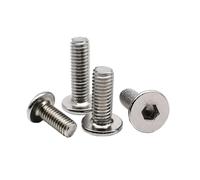 YINZHD Tornillo de cabeza hueca hexagonal acero inoxidable 304 A2-70 CM, M1.6 a M8, ultrafino, bajo, corto, plano, con tapa, for perno o tornillo(4mm,M1.6 50pcs)