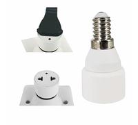 YinzPlus Adaptador de Enchufe E14, Portalámparas con Enchufe de Fuerza, Convertidor de Casquillo E14 a Toma Corriente, Blanco, 250V 2A, CE RoHS 2 piezas
