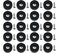 Yiodauh 30 patas redondas de goma de 18/24/30 mm, almohadillas antideslizantes para muebles con tornillos, protector de suelo negro para patas de silla, madera dura para sofá, cama, silla, sofá