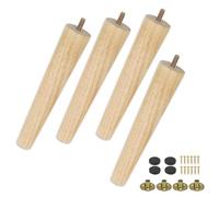 Yiodauh Patas para muebles, 10 patas de madera maciza de 8/15/20/25 cm, oblicuas/rectas, antideslizantes, patas de repuesto para sofá, cama, silla, sofá, aparador, mesa (10 unidades de 20 cm B)
