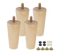 Yiodauh Patas para muebles, 10 patas de madera maciza de 8/15/20/25 cm, oblicuas/rectas, antideslizantes, patas de repuesto para sofá, cama, silla, sofá, aparador, mesa (10 unidades de 8 cm B)