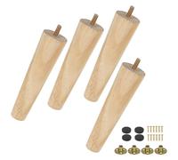 Yiodauh Patas para muebles, 10 patas de madera maciza de 8/15/20/25 cm, oblicuas/rectas, antideslizantes, patas de repuesto para sofá, cama, silla, sofá, aparador, mesa (10 unidades de 15 cm B)