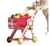 Yiohejy Carrito De Compras para Niños 1 A 3 Años, Juego De Carrito Supermercado con Accesorios De Juego Simbólico, Juguete Educativo Interactivo Accesorio Cocina Infantil para Niños Niñas