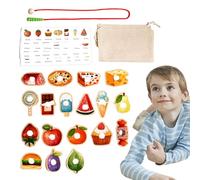 Yiohejy Cuentas para Niños Pequeños, Juguetes De Madera para Enhebrar, Juguete Educativo de Madera para Desarrollo Infantil en Primera Infancia Edad 3 Años Más