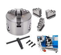 Yiohejy Portabrocas de torno | Accesorios de aleación autocentrante de 3 mordazas, mandril manual de torno de torneado de madera de 80 mm, para fresadora, impresora 3D, grabador, carpintería, taller