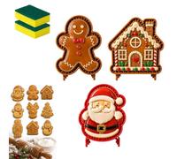 yiokeo 9-Design Christmas Mini Pie Molds Collection, Reusable Holiday Mini Pie Molds for Baking, DIY Christmas Baking Set with Santa, Snowman, Reindeer Tree, for Fruit Desserts (3PCS-C)