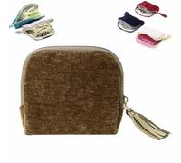 yiokeo Jewelry Zippered Pocket CaseTravel Jewelry Bag Portable Organizer, Velvet Jewelry Organizer Storage Bag with Zipper & Tassel, Soft Flannel Lined Pouch for Bracelet Rings Earring (1PC-K)