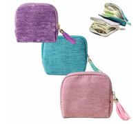 yiokeo Jewelry Zippered Pocket CaseTravel Jewelry Bag Portable Organizer, Velvet Jewelry Organizer Storage Bag with Zipper & Tassel, Soft Flannel Lined Pouch for Bracelet Rings Earring (3PC-G)