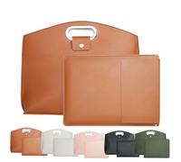 yiokeo The 2-Piece Set Sophisticated Business Waterproof Leather Laptop&Tote Set,14-16 Inch Women's Laptop Bag,As Mouse Pad (Brown)