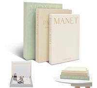Yiomxhi 3 Piezas Libros Decorativos, Cajas de Almacenamiento con Cierre Magnético, Moderno Apilables Libros Decoración Falsos de Lino para Estanteria, Mesa Café, Sala Estar, Oficina (Verde)