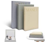 Yiomxhi 3 Piezas Libros Decorativos, Cajas de Almacenamiento con Cierre Magnético, Moderno Apilables Libros Decoración Falsos de Lino para Estanteria, Mesa Café, Sala Estar, Oficina (Gris)