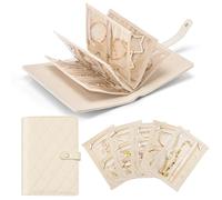 Yiomxhi Estuche Organizador de Joyas de Viaje, Joyero con 5 Bolsas de Terciopelo para Mujer Niñas, Almacenamiento para Anillos Collares Pendientes Pulseras, Blanco Crema