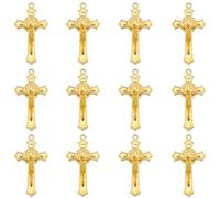 YionZian 50 piezas de metal para medalla de San Benito con cruz, centro de rosario, crucifijo INRI, cuentas para manualidades, pulseras, collares, suministros de fabricación de joyas, Zinc, No es una