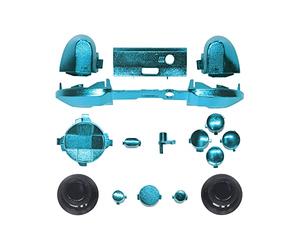 Yiootop Juego de botones de repuesto de color cromado para Xbox Series X/S, piezas de reparación de parachoques, disparadores D-pad ABXY Start Back Sync Share Keys para mando Xbox Series X S (azul