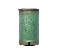 YIORYO Cubo de Basura Vintage de Hierro Repujado con Pedal, Redondo de Metal, Apto for Cocina y jardín.(Green)