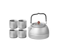 YIORYO Hervidor de Camping de titanio puro con 4 tazas y mango plegable, cafetera portátil ultraligera for acampar al aire libre for hervir café