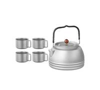 YIORYO Hervidor de Camping de titanio puro con mango plegable y 4 tazas, cafetera portátil ultraligera for acampar al aire libre for hervir café