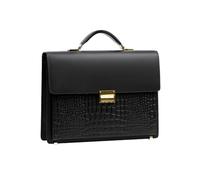 YIORYO Maletín de cuero maletín de abogado mensajero tradicional(Black)