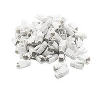 YIOVVOM Botas de plástico suave Ethernet RJ45 conector de cable cubierta de red para alivio de tensión CAT6A CAT7 CAT8 100 unidades (blanco)