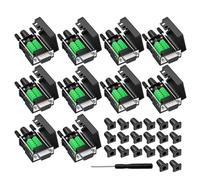 YIOVVOM Conector DB9 Breakout, conectores hembra RS232 de 9 pines, sin soldadura, placa de módulo adaptador serie D-SUB RS485 con terminales de tornillo, funda, pernos largos, 10 unidades
