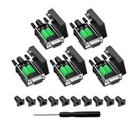 YIOVVOM Conector DB9 Breakout, conectores RS232 hembra de 9 pines, sin soldadura, placa de módulo adaptador serie D-SUB RS485 con terminales de tornillo, funda, pernos largos, 5 adaptadores hembra