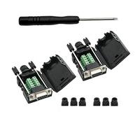 YIOVVOM Conector de derivación DB9 a Terminal de cableado RS232 D-SUB adaptadores serie Hembra Tarjeta de derivación de puerto Módulo sin costura con carcasa (Adaptador hembra de 2 PCS)