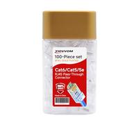 YIOVVOM Conectores Cat 6 Pass Through RJ45 8P8C (conector Cat6/conectores modulares RJ45/extremos Cat 6/conectores Ethernet, conector de red UTP para cable sólido y cable estándar, transparente,