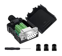 YIOVVOM DB9 Breakout Connector, DB9 sin soldadura RS232 D-SUB adaptadores serie hembra 9 pines puerto blanco adaptador a terminal conector módulo de señal con caja y tuerca