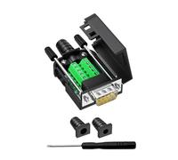YIOVVOM DB9 - Conector de ruptura a terminal de cableado RS232 D-SUB macho adaptadores serie puerto placa de ruptura módulo sin soldadura con funda (conector macho)