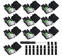 YIOVVOM DB9 - Conector de ruptura, DB9 RS232 D-SUB hembra adaptadores seriales de 9 pines adaptador blanco a conector de terminal módulo de señal con funda, juego de 10