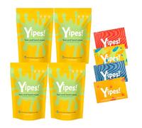 Yipes! Toallitas húmedas compostables para piel sensible para niños, envueltas individualmente, imprescindibles para el aula, artículos esenciales de viaje, para mochilas, loncheras, suministros para