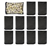 YIPFEN 10 PCS Bolsas de Filtro de Malla Reutilizables para Acuario, Carbón Activado, Biobolas, Eliminador de Amoniaco (15 x 20 cm) (Negro)